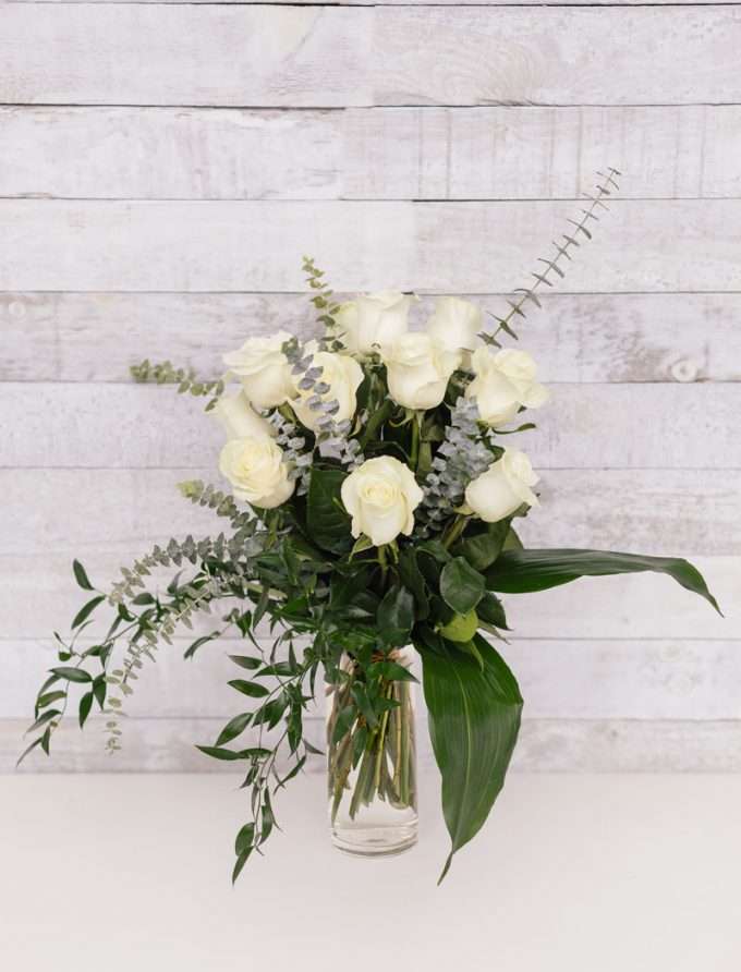 douzaine roses blanches