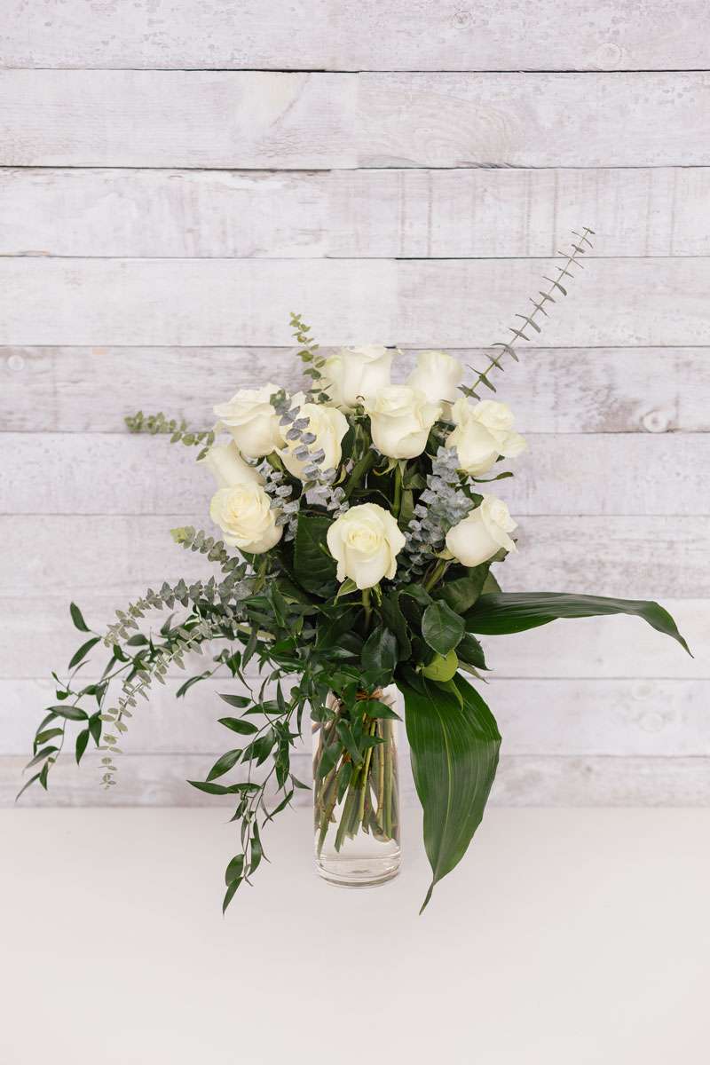 douzaine roses blanches