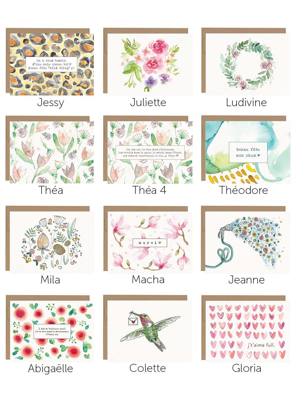 cartes souhait illustrees