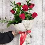bouquet st-valentin 6 roses rouges