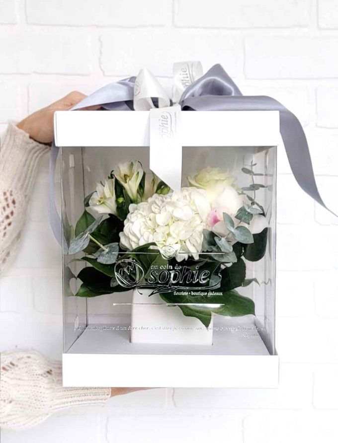 l'intemporelle sophistiquée - boite fleurs blanches