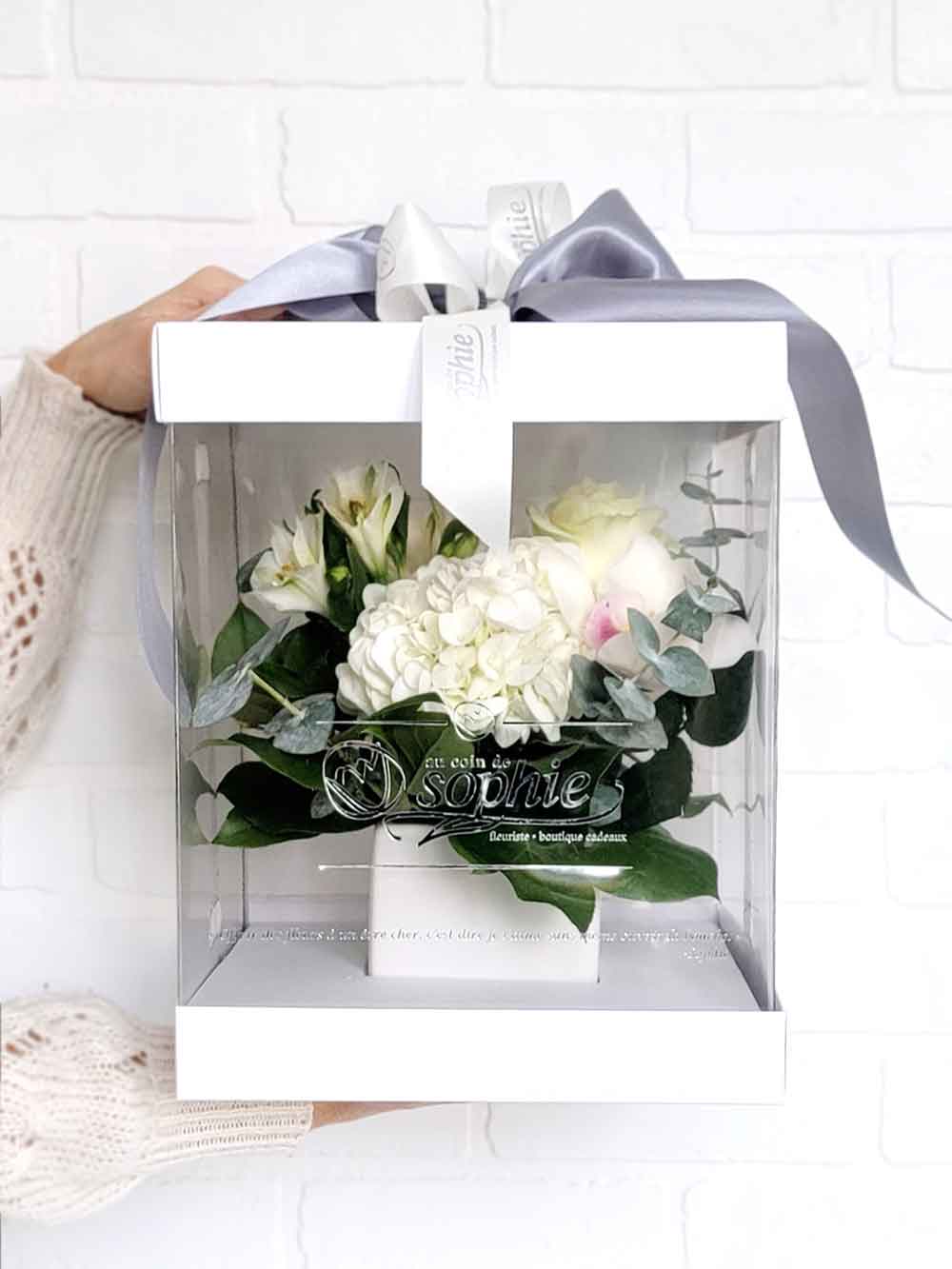 l'intemporelle sophistiquée - boite fleurs blanches