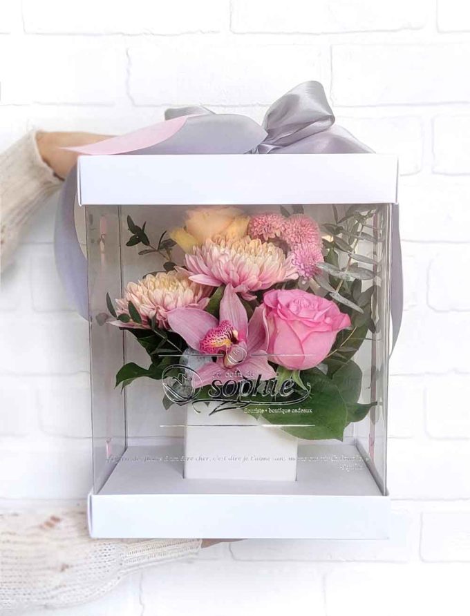 la champêtre florale - boite fleurs roses