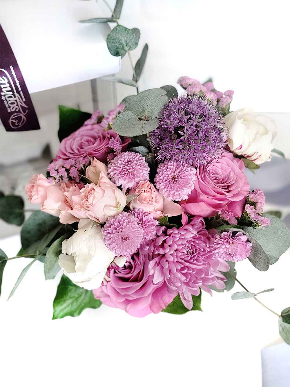 bouquet de fleurs mauve pâle