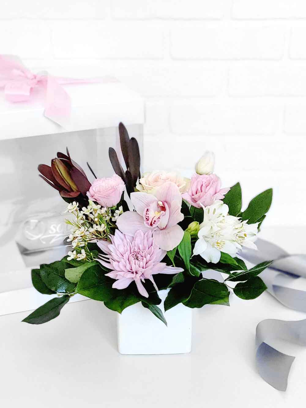 la rustique sophistiquée - bouquet rose pale bourgogne