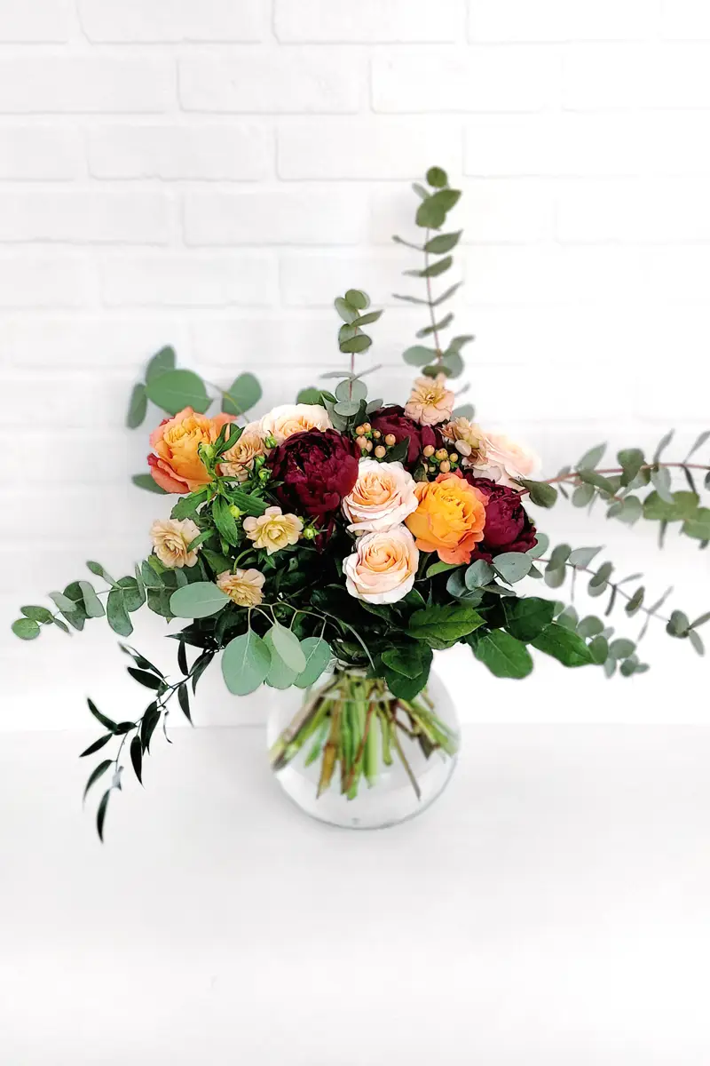 bouquet fleurs orange bourgogne