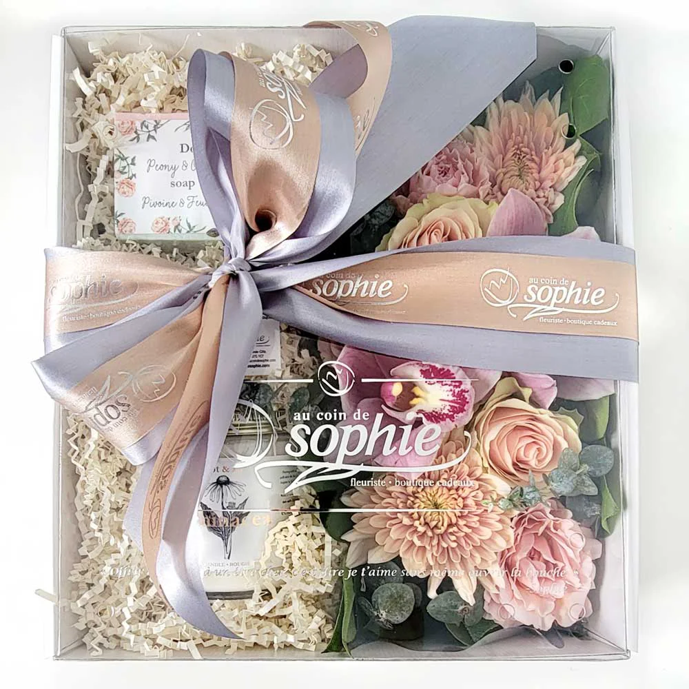 Boîtes fleurs roses Dot & Lil