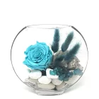arrangement rose eternelle bleue
