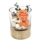 arrangement rose eternelle saumon