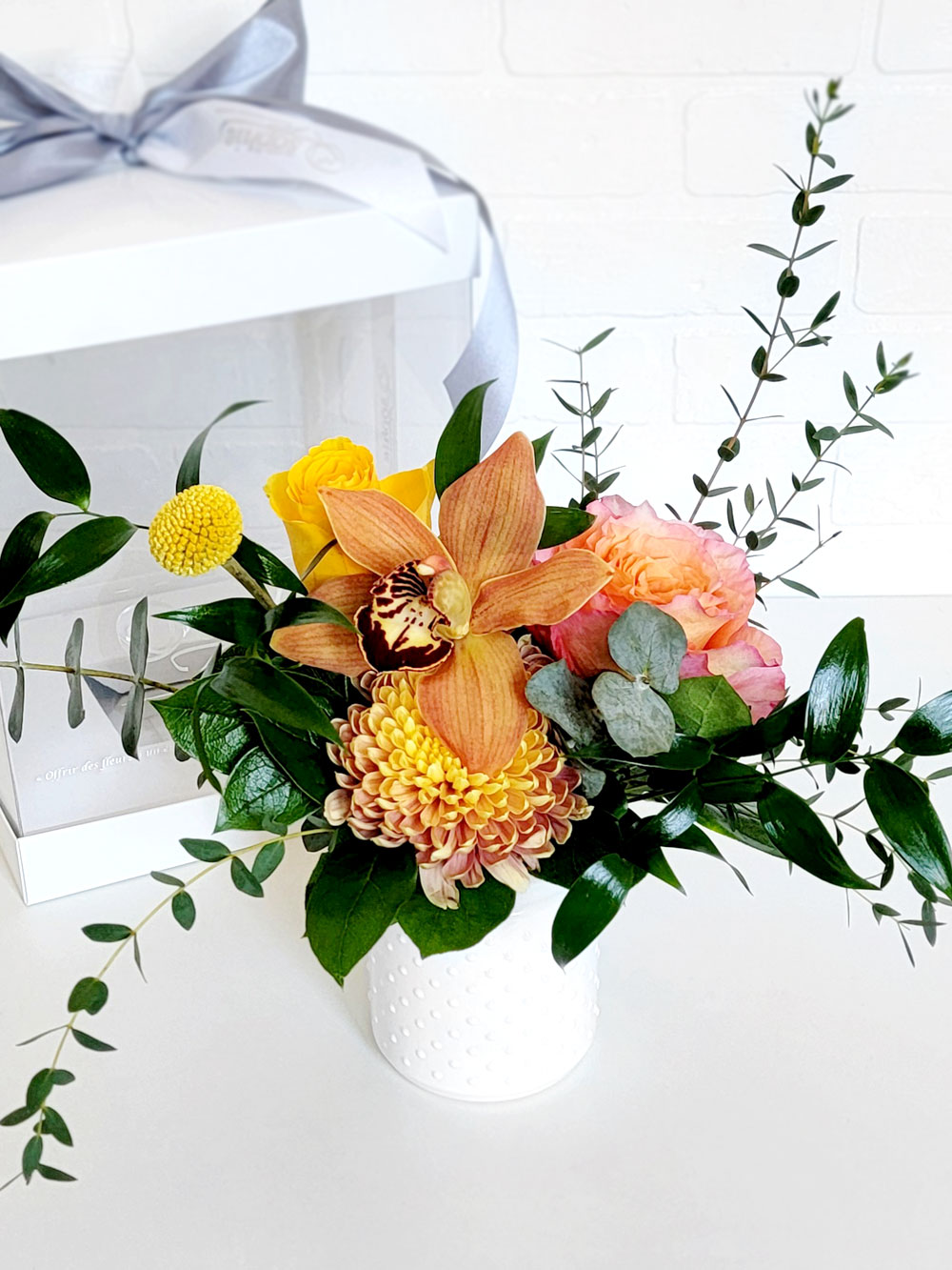 boite fleurs ambree sophistiquee