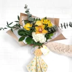 bouquet fleurs jaunes naissance