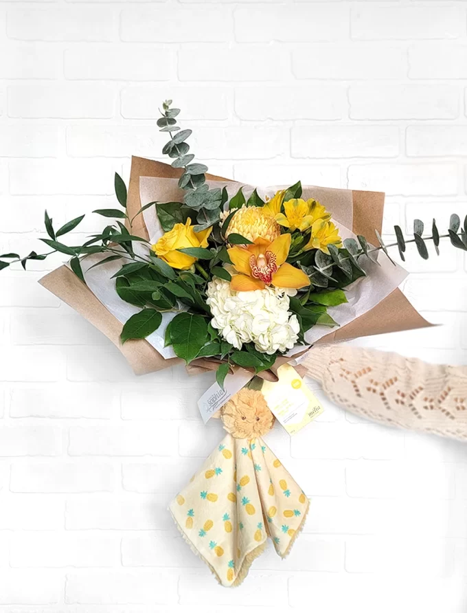 bouquet fleurs jaunes naissance