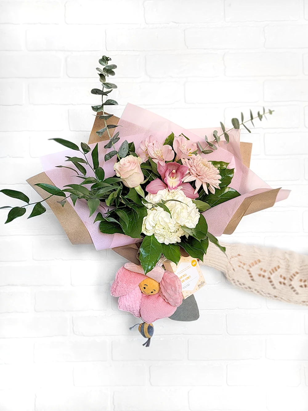 bouquet fleurs roses naissance