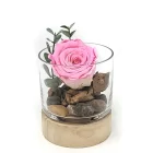 Arrangement rose éternelle rose