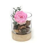 Arrangement rose éternelle rose