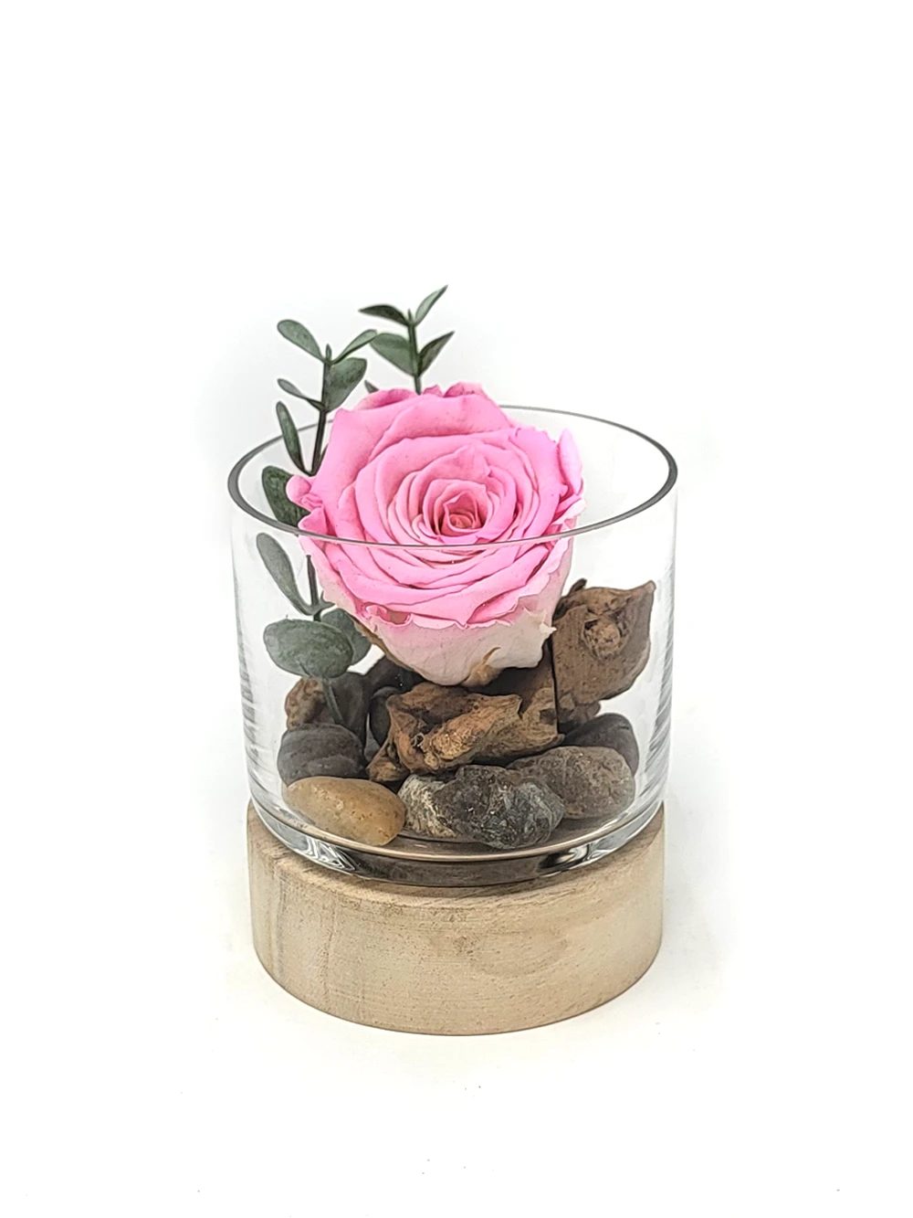 Arrangement rose éternelle rose