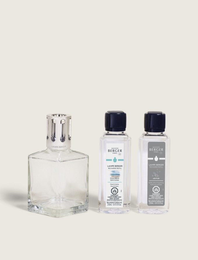 ensemble lampe berger verre transparent · maison berger
