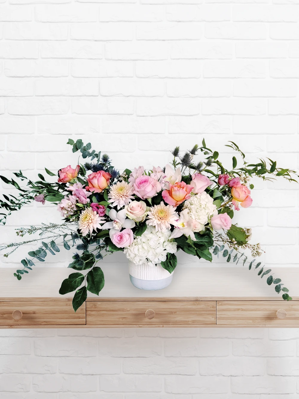 Arrangement d'urne - Arrangement funéraire L'azur - Fleuriste Au Coin de Sophie