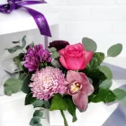 Boîte à fleurs - Boîte sophistiquée La Prunelle - Fleuriste Au Coin de Sophie Boisbriand & St-Eustache