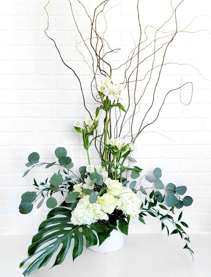 arrangement funeraire blanc