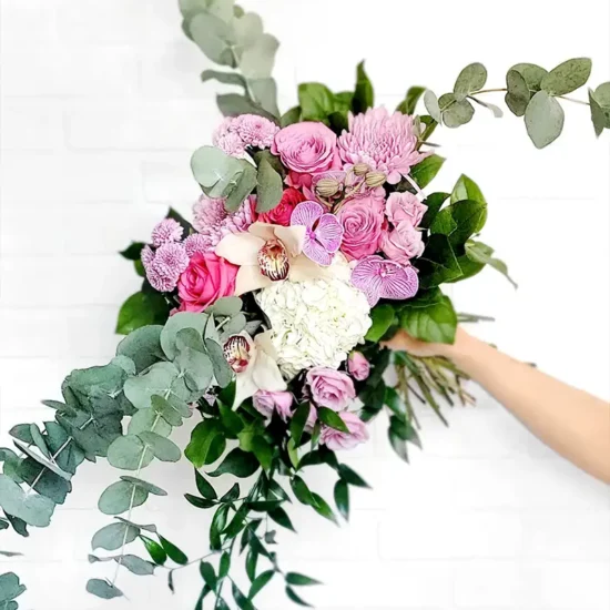 bouquet fleurs lilas rose